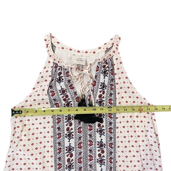 Knox Rose Midi Knee Length Boho Dress Cream Red Paisley Medium - Picture 8 of 8